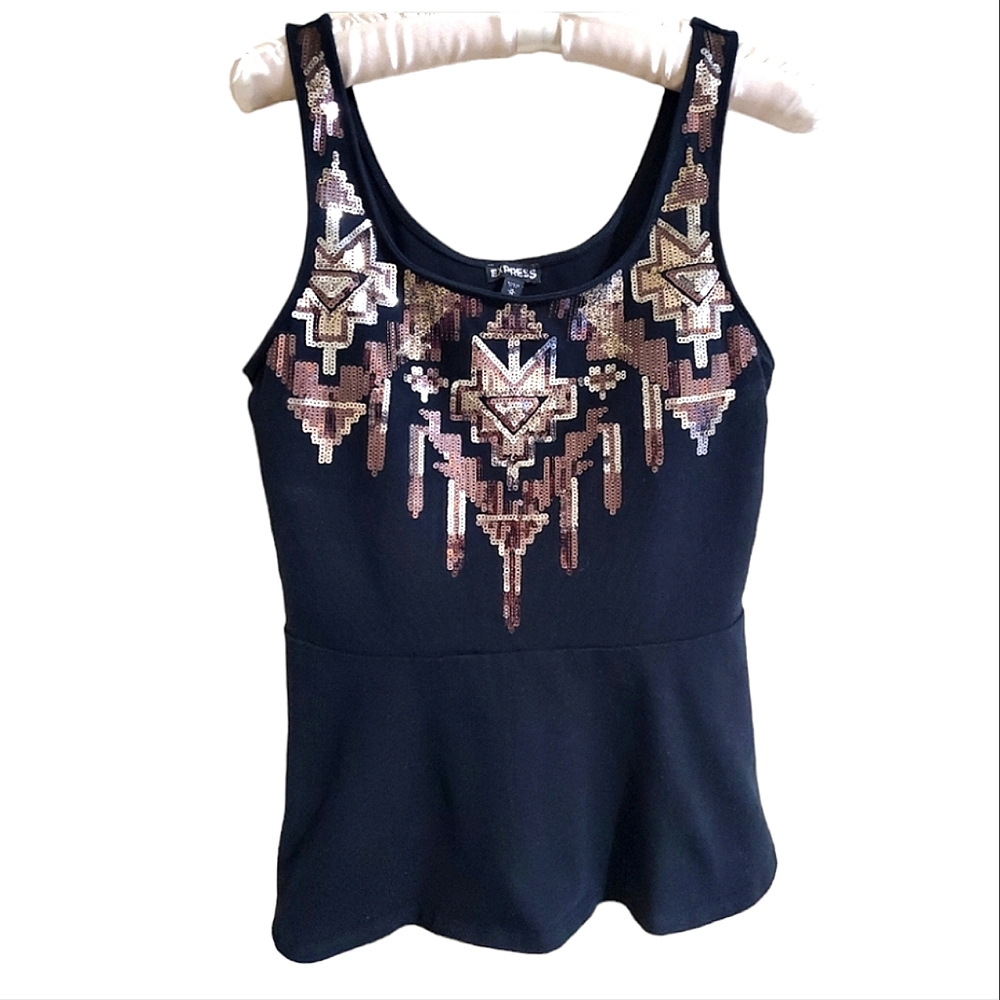Express | sequin peplum top